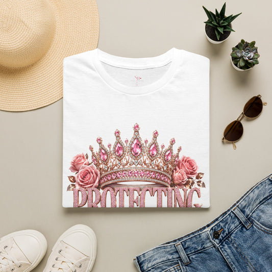 Protecting Peace Crown T-Shirt — Pink Floral Princess Graphic Tee