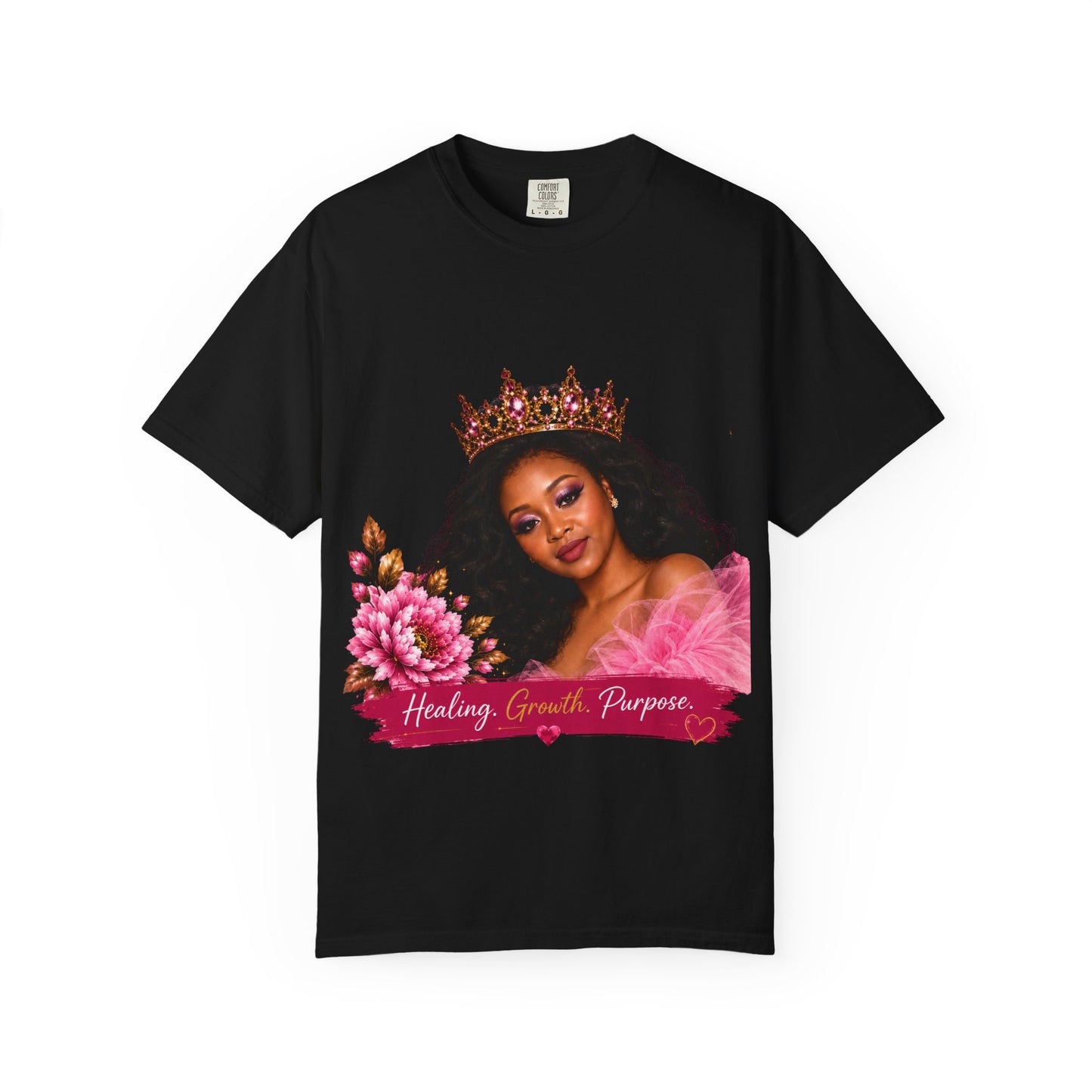 Women's Empowerment T-Shirt — "Healing. Growth. Purpose." Graphic Tee