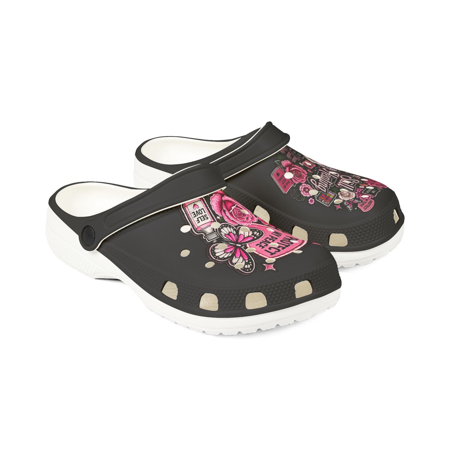 Still Healing Floral Clogs — "Protect My Peace" EVA Foam Shoes