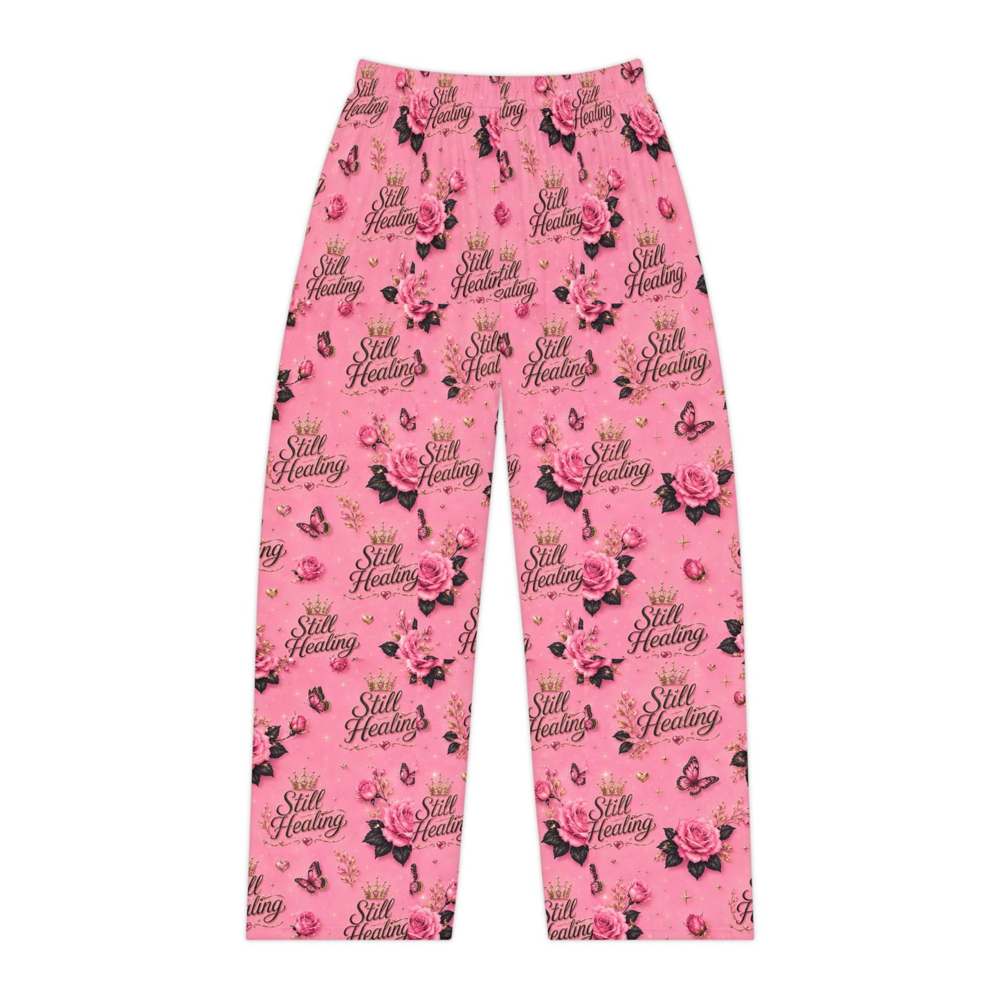 Pink Floral "Still Healing" Women's Pajama Pants — Cozy Lounge Sleepwear
