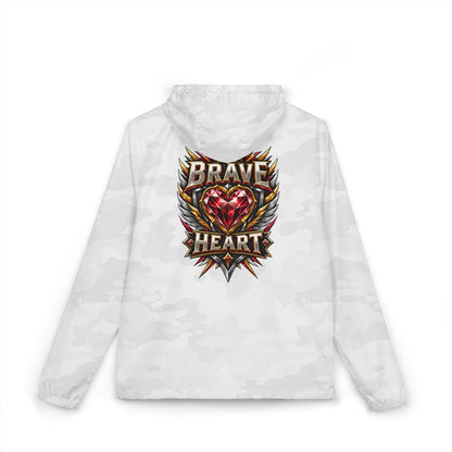 Windbreaker Jacket — "Brave Heart" Crest Hooded Zip-Up