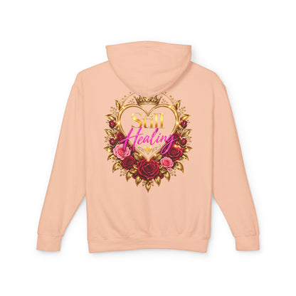 Still Healing Hoodie — Floral Heart Portrait Lightweight Hoodie