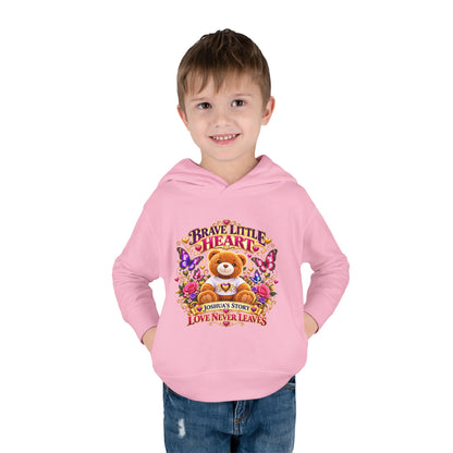 Toddler Hoodie - "Brave Little Heart" Teddy Design (Personalize: Joshua's Story)