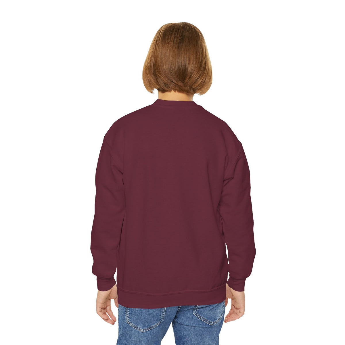 Brave Little Heart Youth Crewneck Sweatshirt — Cute Teddy Bear Floral Kids Pullover