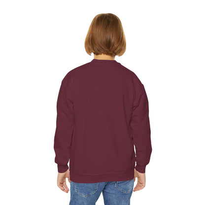Brave Little Heart Youth Crewneck Sweatshirt — Cute Teddy Bear Floral Kids Pullover