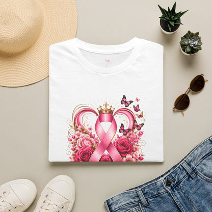 Breast Cancer Awareness T-Shirt — Her Courage Her Strength Her Story Pink Ribbon Design