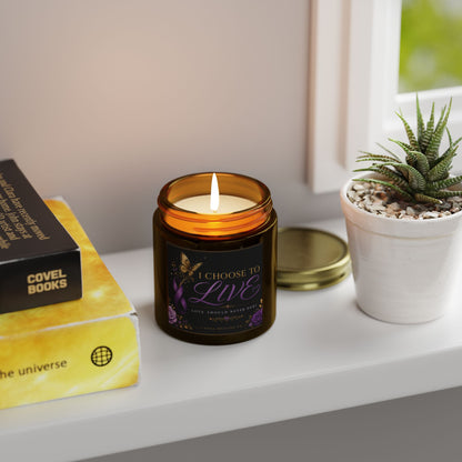 Scented Candle — "I Choose to Live" Coconut Apricot Wax (4oz & 9oz)