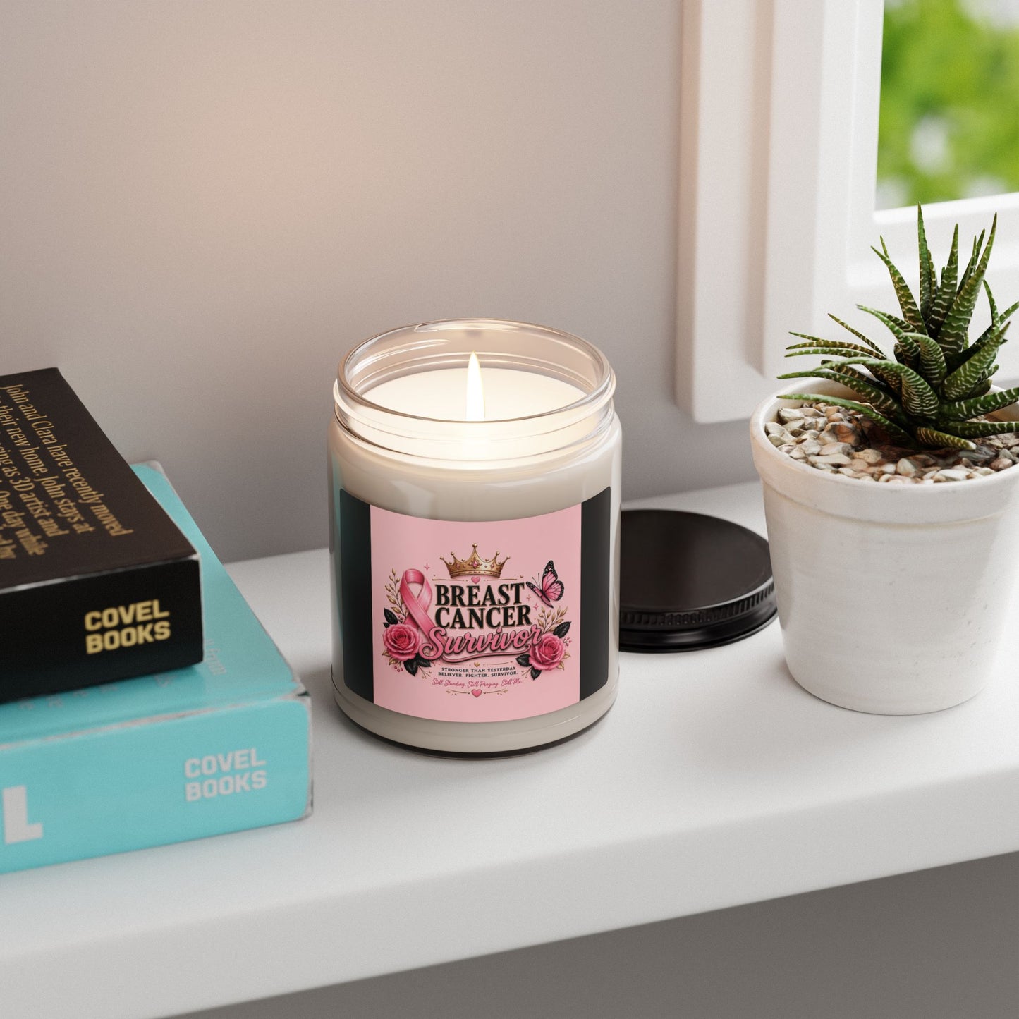 Breast Cancer Survivor Soy Candle — 9oz Scented Support Candle