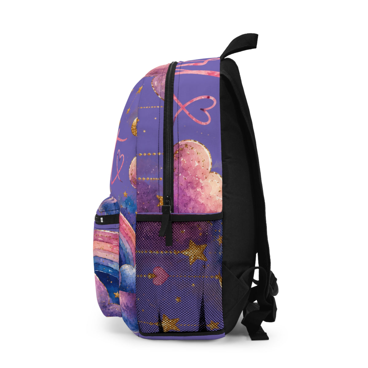 Brave Little Heart Backpack — Cute Teddy, Rainbow & Cloud Kids School Bag
