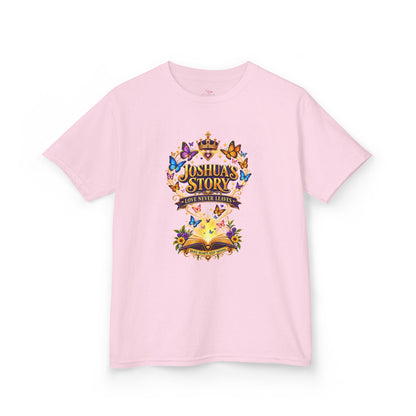 Kids T-Shirt — "Joshua's Story" Magical Book & Crown Design