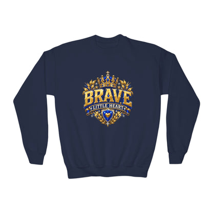 Brave Little Hearts Youth Sweatshirt — Courage Lives Within Me Crewneck