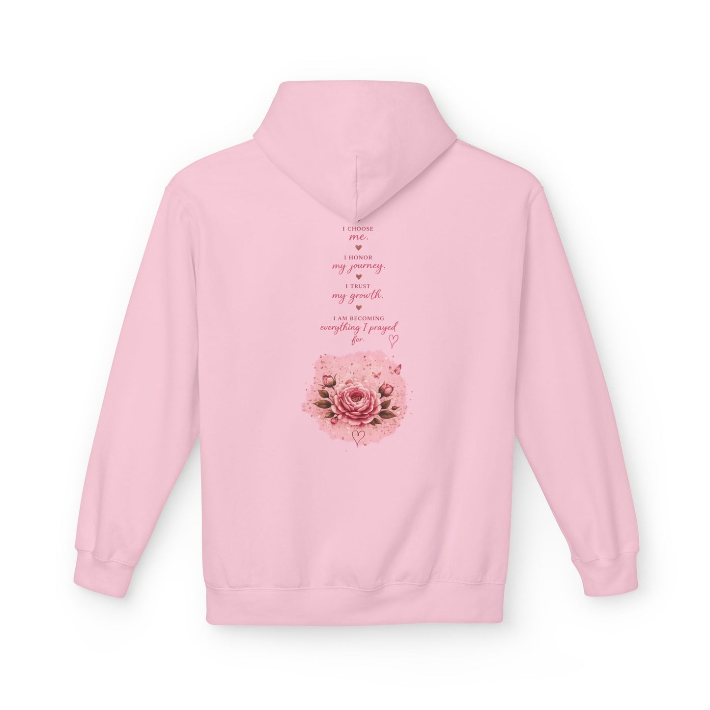 Hoodie — Pink Rose Watercolor Quote Pullover