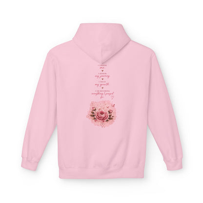 Hoodie — Pink Rose Watercolor Quote Pullover