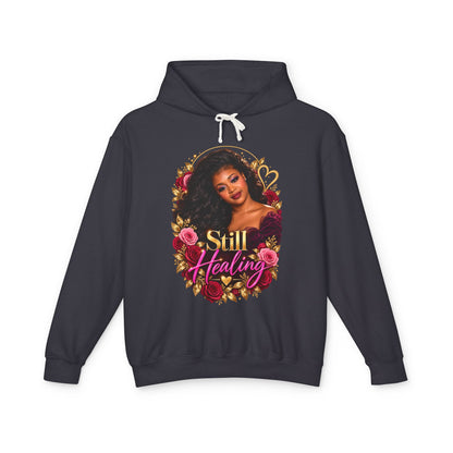 Still Healing Hoodie — Floral Heart Portrait Lightweight Hoodie