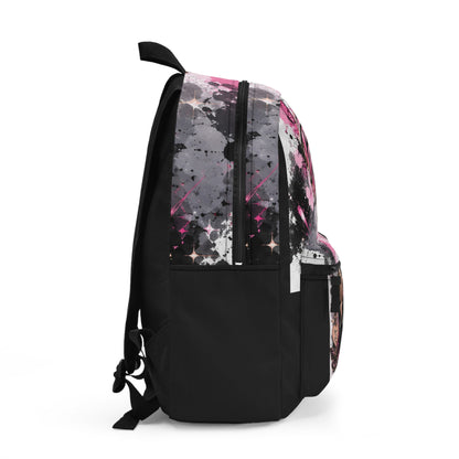 Backpack — Brave Little Heart Pink Teddy Girls School Bag, Inspirational Kids Bookbag