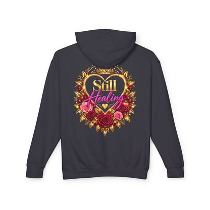 Still Healing Hoodie — Floral Heart Portrait Lightweight Hoodie